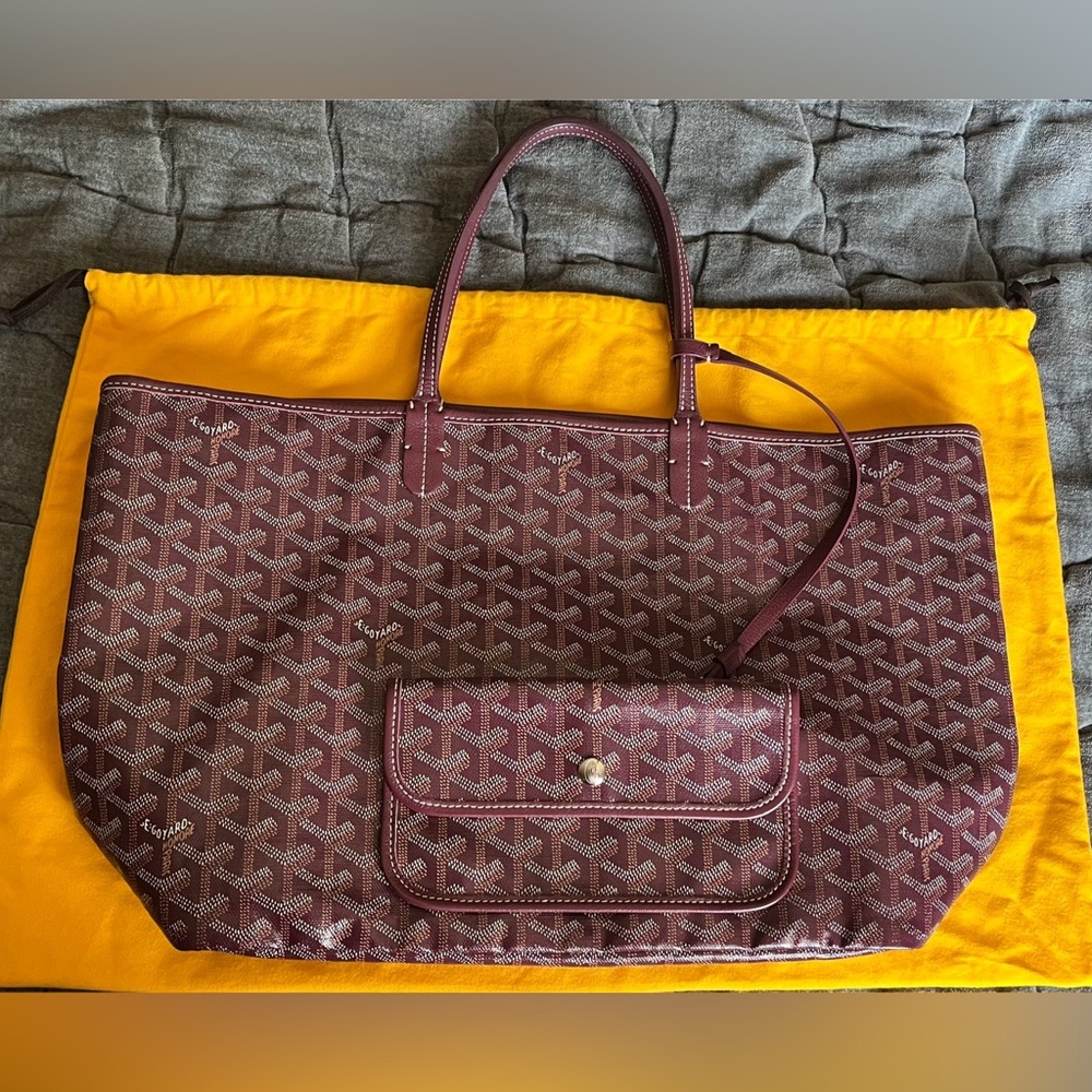 100% Authentic Goyard Saint Louis PM Tote burgundy